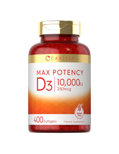 Carlyle Vitamina D3 10,000 UI 400 Gelatinas Blandas Sin Gluten