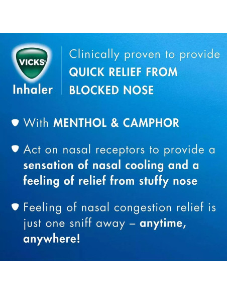 Inhalador Vicks 7 g - Alivio Congestión Nasal Rápido Inhalador Vicks 7 g - Alivio Congestión Nasal Rápido