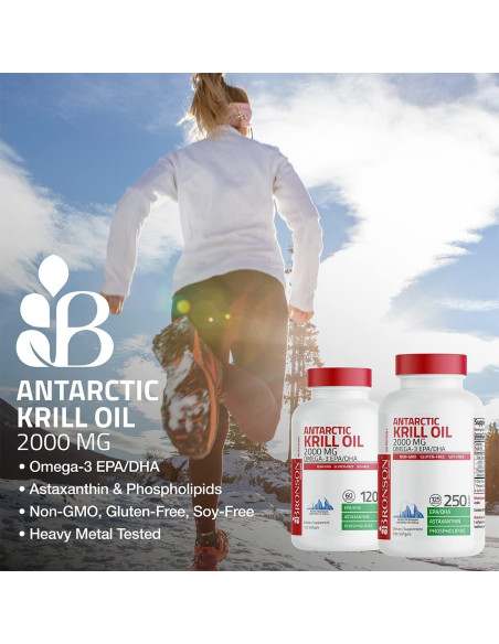 Aceite de Krill Antártico Bronson 2000 mg Omega-3 120 Cápsulas
