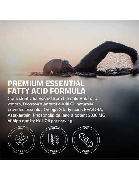 Aceite de Krill Antártico Bronson 2000 mg Omega-3 120 Cápsulas