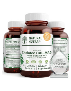 Suplemento Natural Nutra Cal Mag Quelado 1000/500 mg - 100 Tabletas Veganas