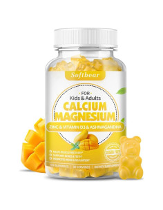 Gominolas de Calcio Magnesio Zinc Softbear 600 mg Sabor Mango
