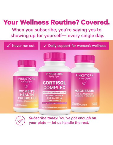 Complejo de Cortisol Pink Stork - Ashwagandha y Omega 3 DHA