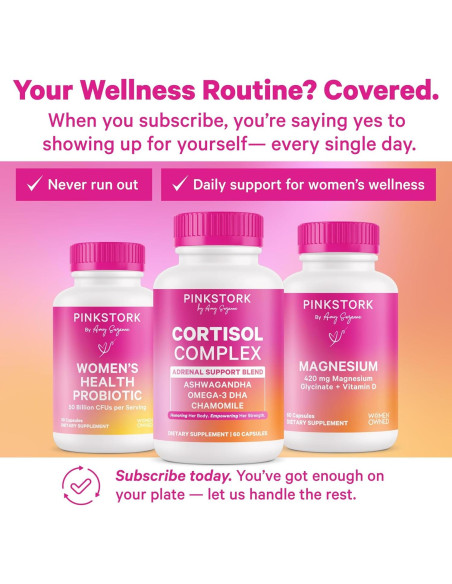 Complejo de Cortisol Pink Stork - Ashwagandha y Omega 3 DHA