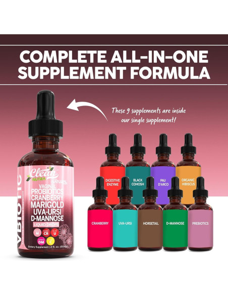 Probiotico Vaginal Clean Nutraceuticals 30ml Arándano D-Mannosa Probiotico Vaginal Clean Nutraceuticals 30ml Arándano D-Mannosa