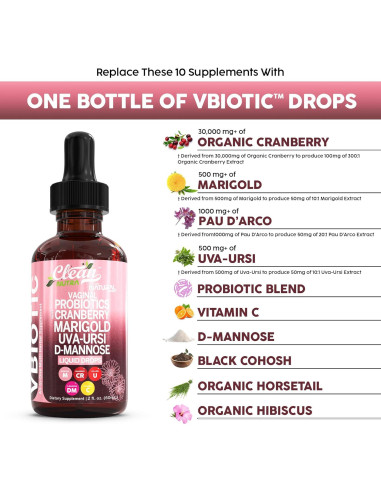 Probiotico Vaginal Clean Nutraceuticals 30ml Arándano D-Mannosa