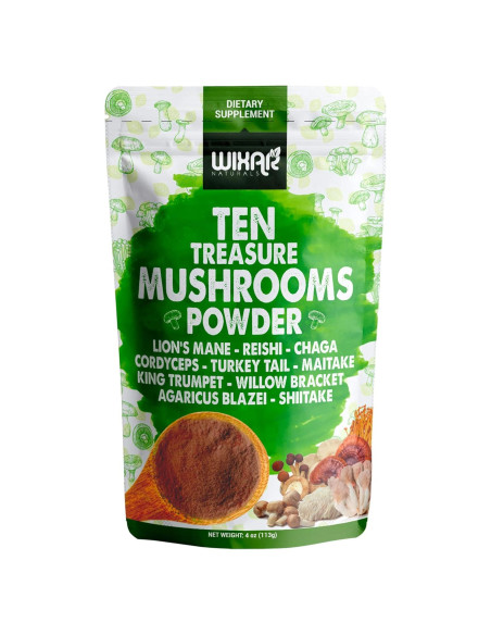Polvo de Champiñón Wixar Naturals 113g - Mezcla 10 en 1