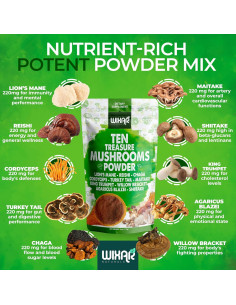 Polvo de Champiñón Wixar Naturals 113g - Mezcla 10 en 1 2