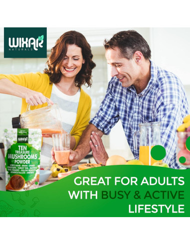 Polvo de Champiñón Wixar Naturals 113g - Mezcla 10 en 1
