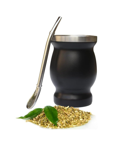 Taza de Yerba Mate Beruth 236ml Acero Inoxidable Doble Pared