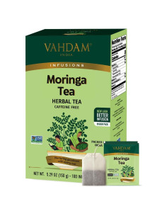 Bolsitas de Té de Moringa VAHDAM 100 Unidades Ecológicas