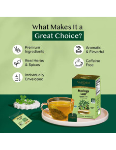 Bolsitas de Té de Moringa VAHDAM 100 Unidades Ecológicas 2