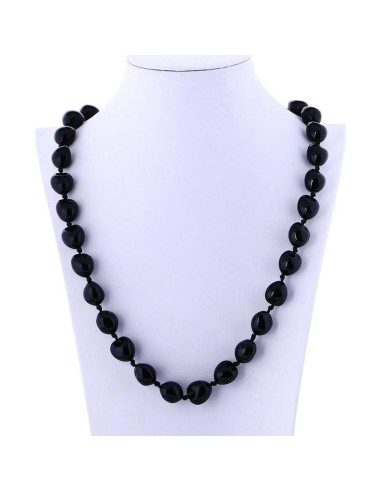 Collar de nuez Kukui KUIYAI con cuentas de corazón 68.5 cm