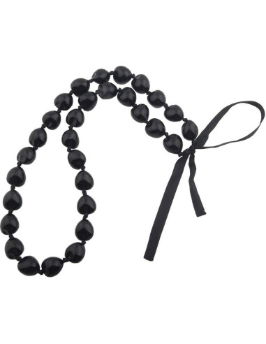 Collar de nuez Kukui KUIYAI con cuentas de corazón 68.5 cm