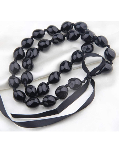 Collar de nuez Kukui KUIYAI con cuentas de corazón 68.5 cm