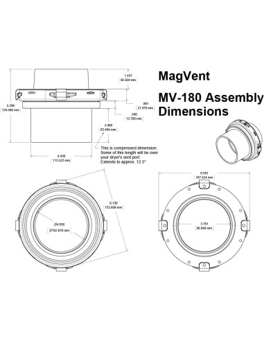 Acoplamiento de Ventilación Magnético MagVent MV-180 30.48 cm