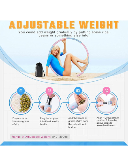 Anillo de Ejercicio Ajustable SEANCHEER 0.91-2.27kg 89cm