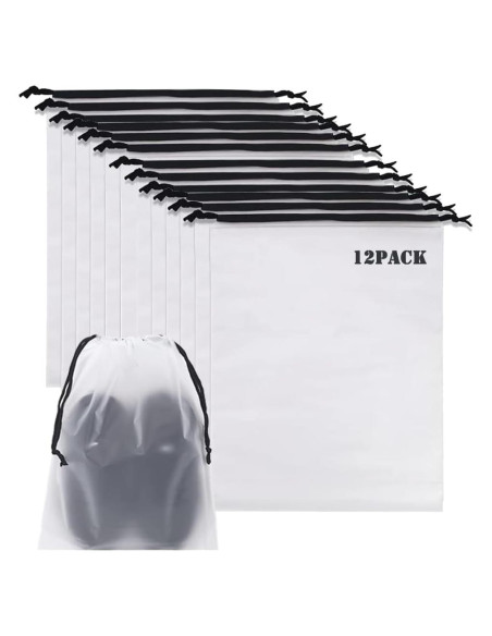 12 Bolsas Transparentes para Zapatos 30x40 cm - Viaje y Almacenamiento