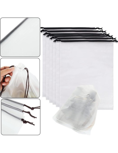 12 Bolsas Transparentes para Zapatos 30x40 cm - Viaje y Almacenamiento