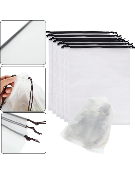 12 Bolsas Transparentes para Zapatos 30x40 cm - Viaje y Almacenamiento