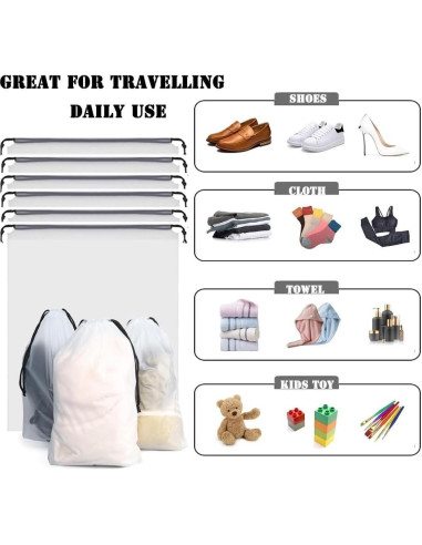 12 Bolsas Transparentes para Zapatos 30x40 cm - Viaje y Almacenamiento