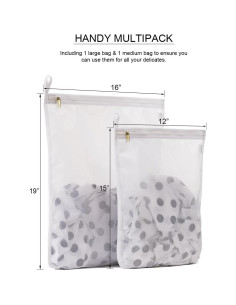 Bolsas de Lavandería Tenrai - 2 Piezas, Malla Fina, Cierre YKK 2