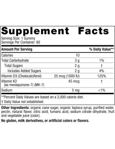 Gomitas de Vitamina D3 + K2 Nordic Naturals 60 Unidades 1000 UI 2