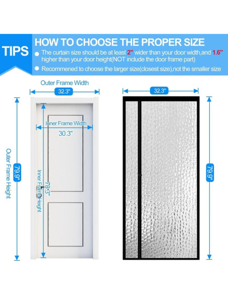 Cortina de Puerta Aislante Magnética RELIANCER 30x78"