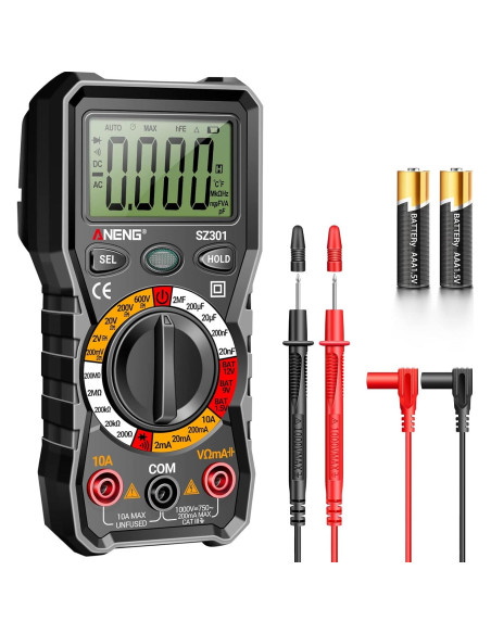 Multímetro Digital ANENG SZ301 con Medidor de Pinza y Retroiluminación