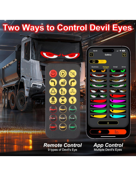 Luces Ojos de Diablo JINRUIHAO para Autos 60x12cm RGB