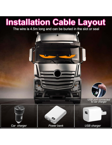 Luces Ojos de Diablo JINRUIHAO para Autos 60x12cm RGB