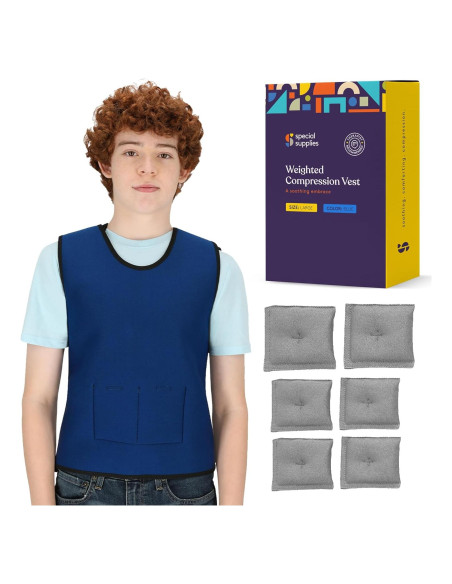 Chaleco de Compresión Sensorial con Peso Special Supplies Mediano Azul