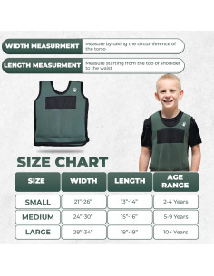 Chaleco con peso SENSORY4U para niños 0.9 kg ajustable 2