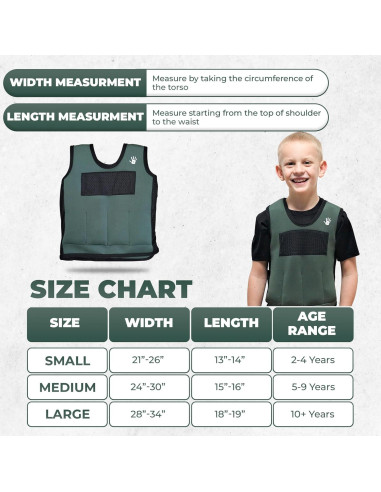 Chaleco con peso SENSORY4U para niños 0.9 kg ajustable