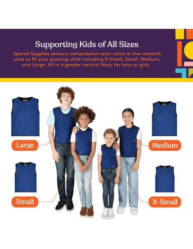 Chaleco de Compresión Sensorial con Peso Special Supplies Mediano Azul