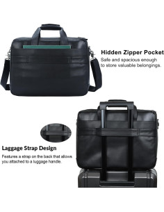 Maletín de Cuero TIDING para Laptop 17" Negro - Hombres 2