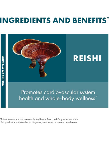 Cápsulas de Reishi Host Defense - Suplemento Inmunológico 30 Unidades