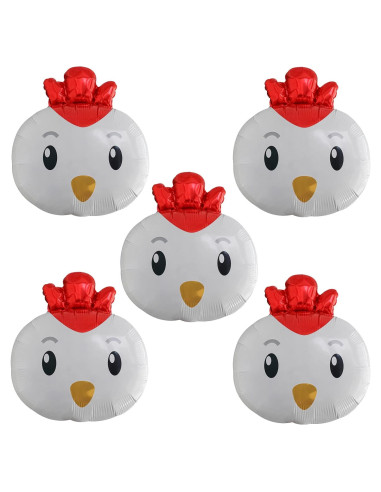 5 Globos de Pollo de Aluminio CYMYLAR para Fiesta