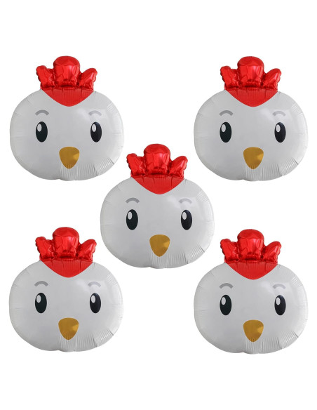 5 Globos de Pollo de Aluminio CYMYLAR para Fiesta
