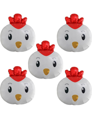 5 Globos de Pollo de Aluminio CYMYLAR para Fiesta