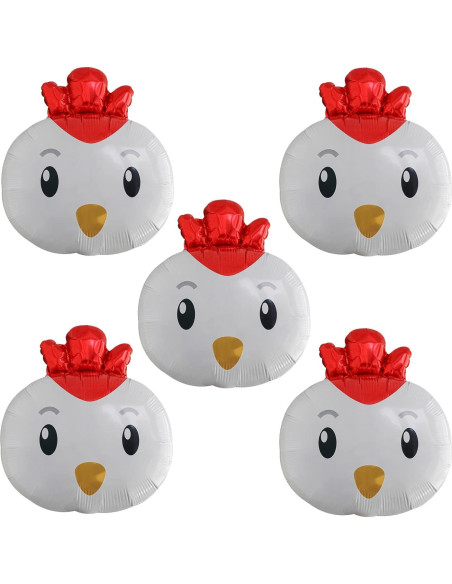 5 Globos de Pollo de Aluminio CYMYLAR para Fiesta