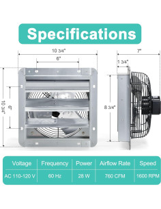 Ventilador de Escape Hipoilk 7" con Motor de Cobre 760 CFM 2