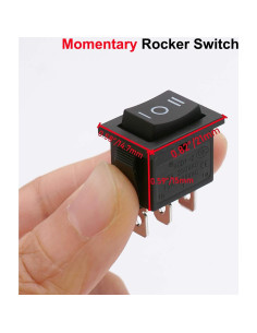 Interruptor Rocker Momentáneo Cuadrado TWTADE KCD1-2-123 6A 250V 2