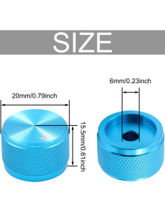 Perillas de Control de Aluminio Azul DKARDU 4PCS 20x15.5mm 2