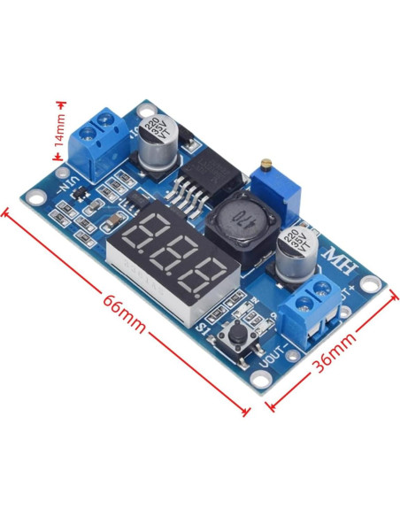 Paquete de 5 Módulos Convertidores Buck MUXWELL 3A LED 66x36mm