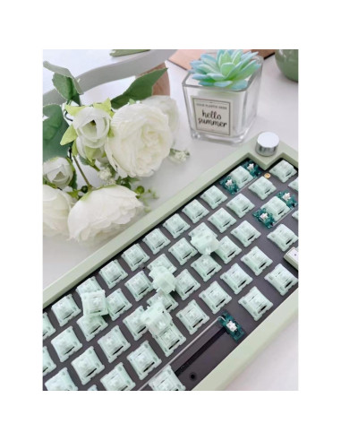 Interruptores Mecánicos Lineales BOYI Jadeite Green 40gf 35pcs