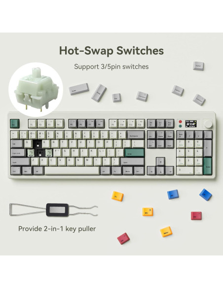 Interruptores Mecánicos Lineales BOYI Jadeite Green 40gf 35pcs