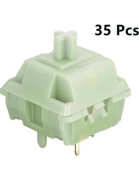 Interruptores Mecánicos Lineales BOYI Jadeite Green 40gf 35pcs