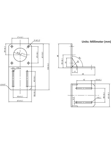 Soporte de Motor Paso a Paso Nema 23 HobbyUnlimited 4pcs
