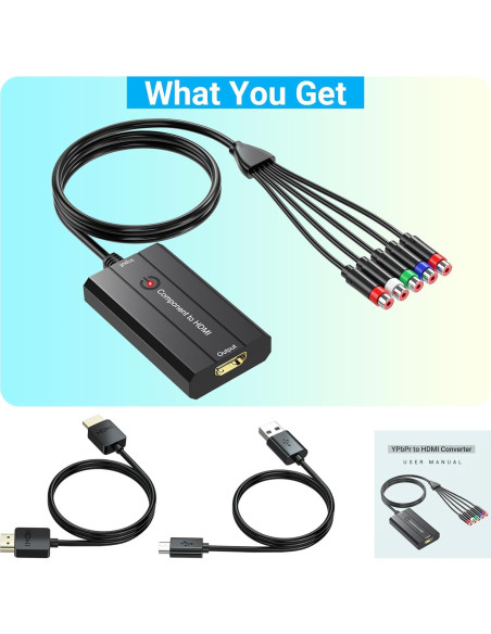 Convertidor de Componente Femenino a HDMI 1080P Die Xi